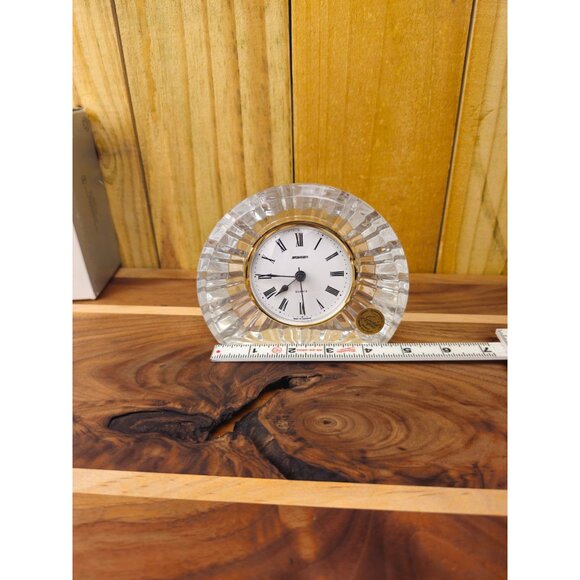 Cristal DArques France Crystal Desk Clock With Roman Numerals & Battery Included - Picture 6 of 12
